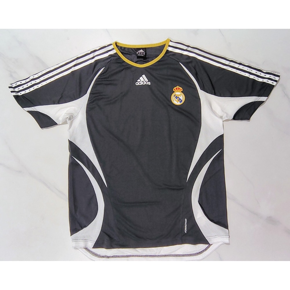 Real Madrid 2006-2007 Training Pullover Shirt Mens L Soccer Adidas Short Sleeve